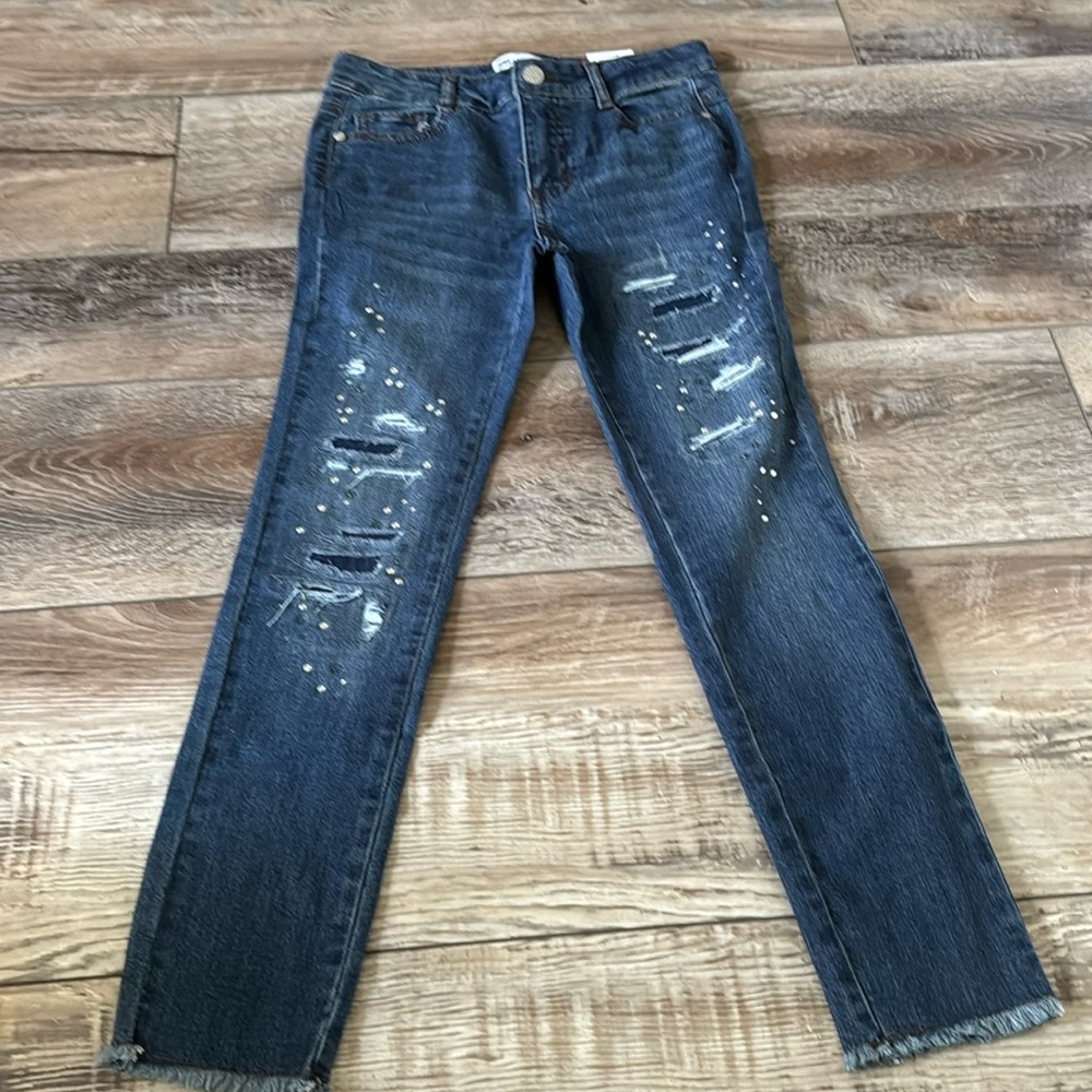 Girls Distressed Jeweled Skinny Jeans Size 10 NWT